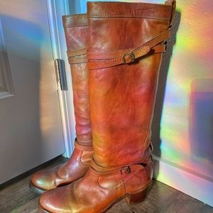 Frye Tall Brown Leather Boots - Jane Cognac 9